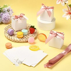 厚紙製キャンディギフトボックス  ポリエステルリボン付き  長方形  ピンク  7x5x7cm&nbsp;CON-FZC0002-003E-1