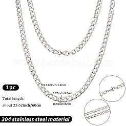 1Pc 304 Stainless Steel Cuban Link Chain Necklaces for Men Women&nbsp;NJEW-BM0001-08D