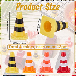 48Pcs 4 Colors ABS Display Roadblock Decorations&nbsp;AJEW-SP0004-70
