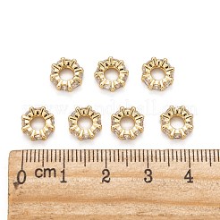 真鍮製キュービックジルコニアヨーロピアンビーズ  ロンデル  ゴールドカラー  8x3mm  穴：4mm&nbsp;ZIRC-F001-101G