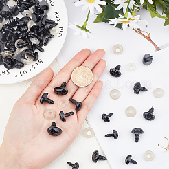 200個 4種類のプラスチック製犬の鼻工芸品  diyの人形のおもちゃアクセサリー  ブラック  50個/スタイル  200個/セット&nbsp;DIY-PH0002-74