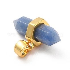 Dyed & Heated Natural Blue Aventurine Double Terminal Pointed Pendants&nbsp;G-P481-01G-02