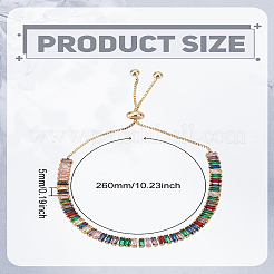 1Pc Brass Rhinestone Beads Slider Bracelets for Women&nbsp;BJEW-LP0002-59G