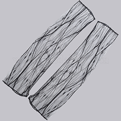 女性用ポリエステルメッシュオーバースリーブ  ブラック  450x115x0.5mm&nbsp;AJEW-WH20007-93B