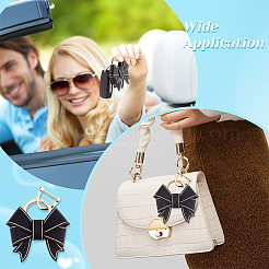 Handmade Cute Bow Ladies Car Keychain&nbsp;KEYC-WH0004-61KCG-02