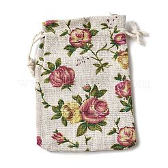 12Pcs 12 Styles Valentine's Day Printed Rectangle Burlap Cloth Packing Pouches&nbsp;X1-ABAG-U006-02B