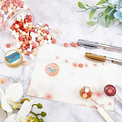 DIYワックスシーリングワックスシーリングスタンプツールセット  シーリングワックス粒子を含む  パラフィンキャンドル  ステンレススチールスプーン  鉄製ハンドルスプーン  マーキングペン  ミックスカラー  シーリングワックス粒子：500個&nbsp;DIY-CP0002-81B