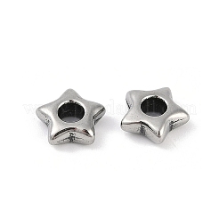 316サージカルステンレスビーズ  スター  アンティークシルバー  9x9x3.5mm  穴：2.8mm&nbsp;STAS-G349-19AS