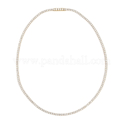 スターリングシルバーパヴェクリスタルキュービックジルコニアテニスネックレス（女性用）925個  18KGP本金メッキ  2.5 mm幅  17.64~17.80インチ（44.8~45.2cm）&nbsp;NJEW-C096-01A-G02