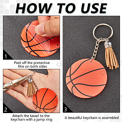 DIY Sports Ball Acrylic Pendant Keychain Making Kits&nbsp;DIY-SP0001-44B
