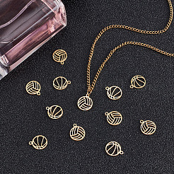 12Pcs 2 Styles Stainless Steel Charms&nbsp;STAS-ME0002-87