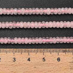 天然石ローズクォーツビーズ連売り  ロンデル  4x1.5mm  穴：0.7mm  約155個/連  14.96''（38センチメートル）&nbsp;G-L635-A07-4x2mm