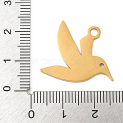 イオンプレーティング（IP）304ステンレスペンダント  レーザー切断  鳩のチャーム  ゴールドカラー  24x26x1mm  穴：2.5mm&nbsp;STAS-B056-20G-02