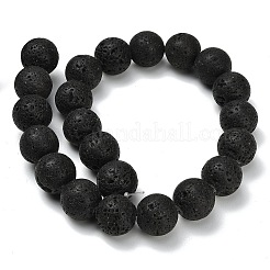 天然溶岩ロックラウンドビーズ連売り  スムーズ  18.5mm  穴：1mm  約22個/連  15.43''（39.2センチメートル）&nbsp;G-M169-18mm-03