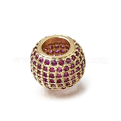 Brass Red Corundum European Beads&nbsp;KK-C262-18G