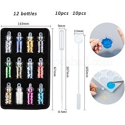 DIYキット  シリコンモールド付き  プラスチック攪拌棒  移送ピペット  レーザー輝くネイルアートグリッターとラテックスフィンガーベッド&nbsp;DIY-OC0001-20