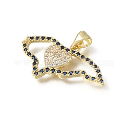 Brass Micro Pave Blue Cubic Zirconia Pendants&nbsp;CU-E002-04A-G