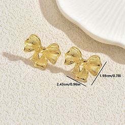 Minimalist Stainless Steel Bowknot Stud Earrings&nbsp;PY0370