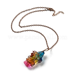 Quartz Crystal Pendant Necklaces&nbsp;NJEW-P287-01R-02