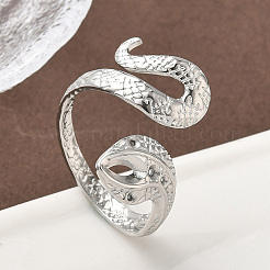 304 Stainless Steel Open Cuff Rings for Women&nbsp;RJEW-A079-06A-P