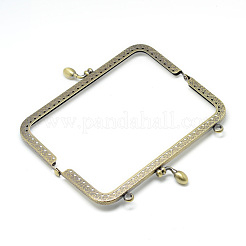 バッグクラフト用アイアン製がま口金具  アンティークブロンズ  85x180x12mm  穴：1.5~5mm&nbsp;X-FIND-T008-082AB