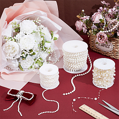 3Rolls 3 Styles Plastic Round Beaded Link Chains&nbsp;DIY-NB0015-31