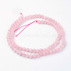 天然石ローズクォーツビーズ連売り  ラウンド  4~4.5mm  穴：1mm  約85~90個/連  14.9インチ（38cm）&nbsp;G-G735-59-4mm