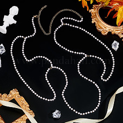 Resin Imitation Pearl Beaded Chain Tassel Shoulder Chains&nbsp;AJEW-WH0470-63