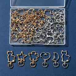 40Pcs 10 Styles Alloy Swivel Snap Hook Clasps&nbsp;FIND-FS0004-74