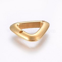 304ステンレススチールリンクコネクター  三角形  ゴールドカラー  12.5x13x2.5mm  穴：1mm&nbsp;STAS-I094-52G