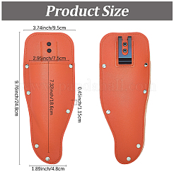 PUレザー保護はさみカバー  はさみバッグ安全トリミングツールアクセサリー  ダークオレンジ  248x48x11.5mm&nbsp;AJEW-WH20054-174