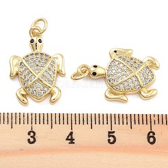 Brass Pave Clear Cubic Zirconia Pendants&nbsp;KK-U009-12M-G
