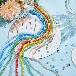 10 Strands 10 Colors Electroplate Glass Beads Strands&nbsp;EGLA-WR0001-07A