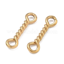304 Stainless Steel Twisted Bar Connrctor Charms&nbsp;STAS-L300-002G-02