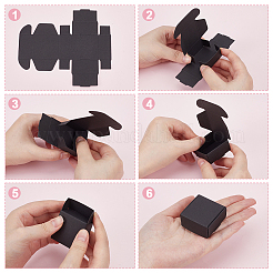 厚紙梱包箱150個  正方形  ブラック  4x3.8x2cm&nbsp;CON-GO0001-30