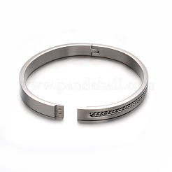 変色しにくい304ステンレススチールのバングル  ステンレス鋼色  53x64mm  8mm&nbsp;BJEW-E277-23B-P