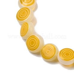手作りランプワークビーズ連売り  ボルテックスでフラットラウンド  ゴールド  6x3mm  穴：0.5mm  約65~67個/連  14.41~14.92''（36.6~37.9センチメートル）&nbsp;LK-R004-51C