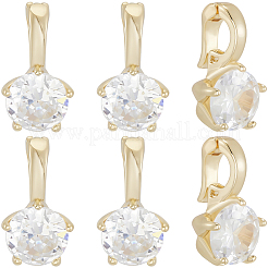 8Pcs Brass Micro Pave Cubic Zirconia Charms&nbsp;KK-BBC0021-32