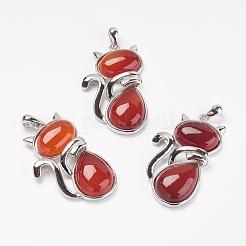 Natural & Synthetic Mixed Stone Kitten Pendants&nbsp;G-G713-B