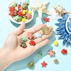 40個 10種類の手作り磁器ビーズ  光沢釉の磁器  混合図形  13.5~22.5x9~21x5.5~14mm  穴：1.5~3mm  4個/スタイル&nbsp;PORC-CJ0001-44
