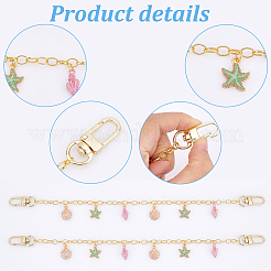 2Pcs 2 Colors Brass Bag Decorative Chains&nbsp;FIND-PH0008-75