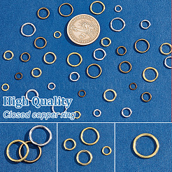 285個12スタイルの真鍮丸カン  丸いリング  ミックスカラー  6~12x1~1.2mm  16ゲージ～18ゲージ  内径：3.8~9.3mm  285個/箱&nbsp;KK-PH0009-07
