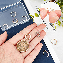 8Pcs 4 Style 316 Surgical Stainless Steel Hoop Earrings with Clear Glass for Women&nbsp;EJEW-GA0005-05
