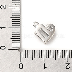 真鍮製マイクロパヴェキュービックジルコニアペンダント  ハート  プラチナ  10x10x3.5mm  穴：1.2mm&nbsp;LS-ZIRC-P113-05P