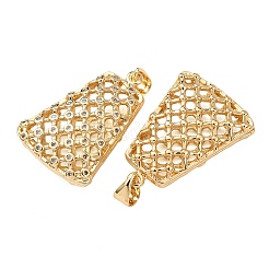 Brass Micro Pave Clear Cubic Zirconia Pendants&nbsp;KK-B184-01G-04