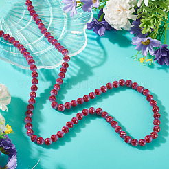 1 Strand Baking Paint Glass Beads Strands&nbsp;DGLA-TADJ0001-02B