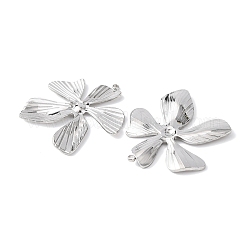 304ステンレスペンダント  花のチャーム  変色しない  ステンレス鋼色  32.5x33.5x2mm  穴：1.6mm&nbsp;STAS-A133-02B-P
