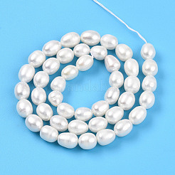 Natural Cultured Freshwater Pearl Beads Strands&nbsp;PEAR-N012-07W-01