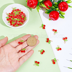30Pcs Cherry Glass Pendants&nbsp;PALLOY-HY00111