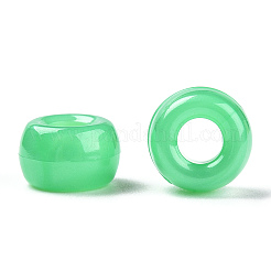 プラスチックパールビーズ  バレル  ミディアムスプリンググリーン  9x6mm  穴：3.8mm  約1900個/500g&nbsp;KY-T025-01-D03